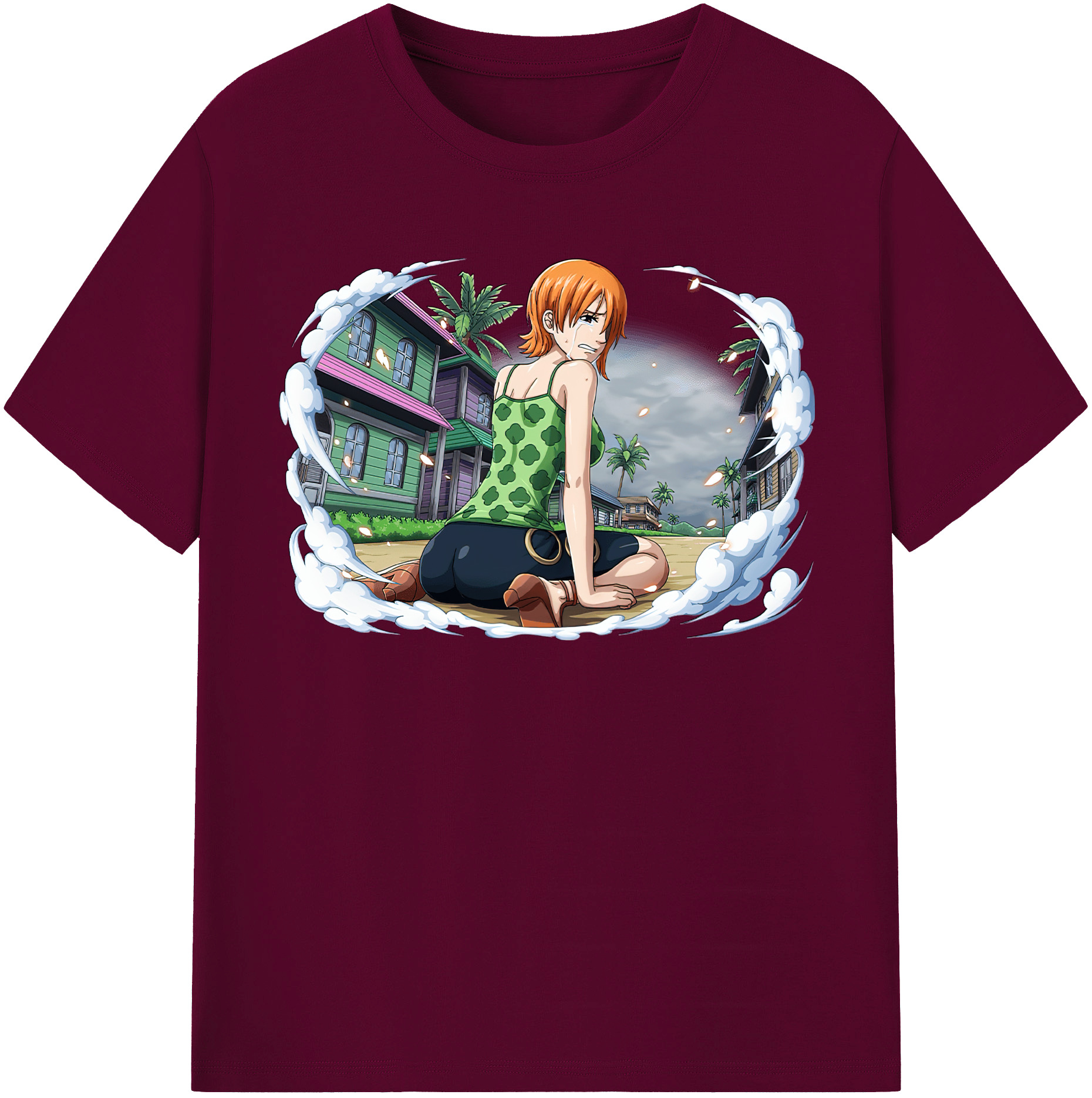 （画像用） ワンピース ナミ ONE PIECE Nami レディースカジュアルプリントTシャツ（綿100％）